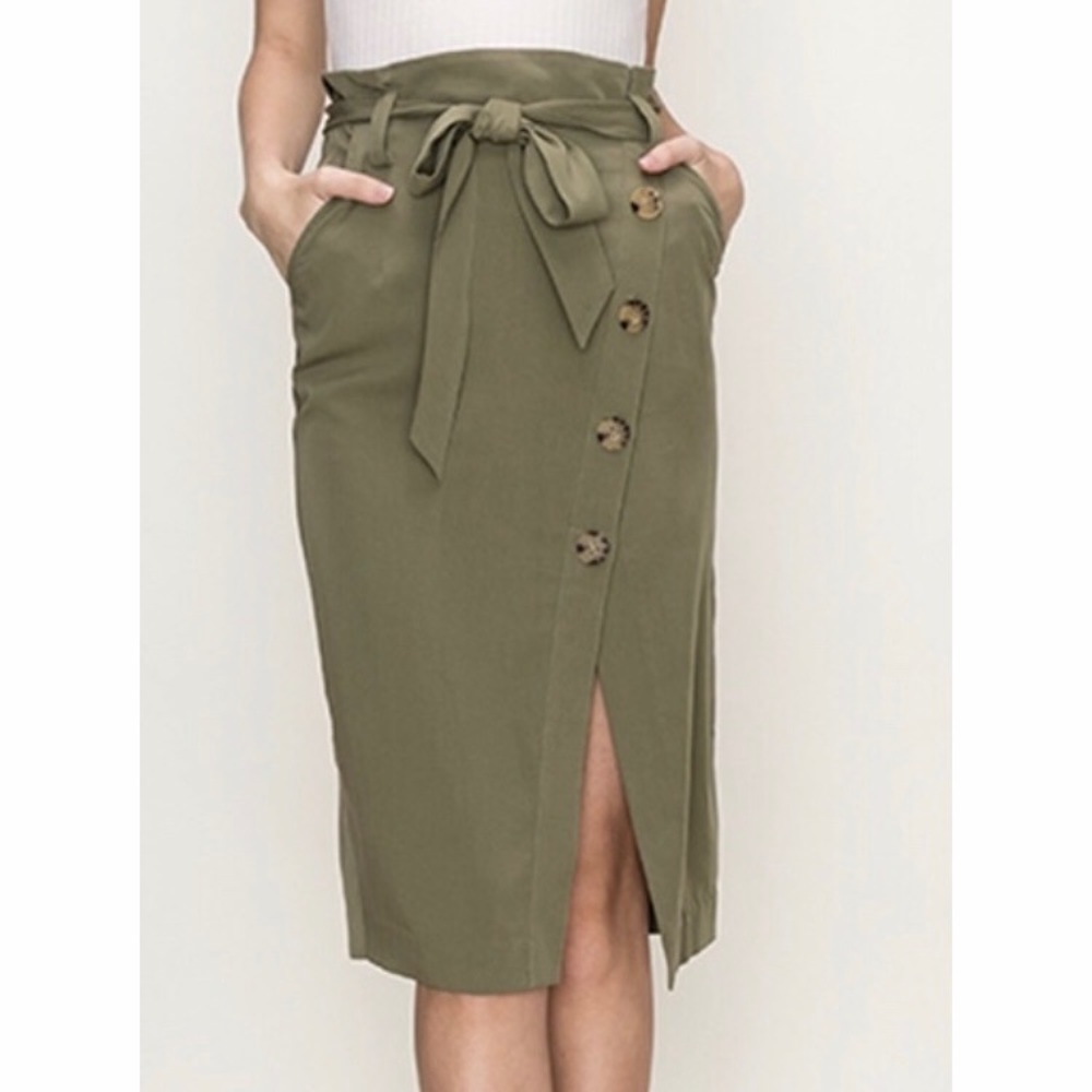 Olive High Waist Skirt